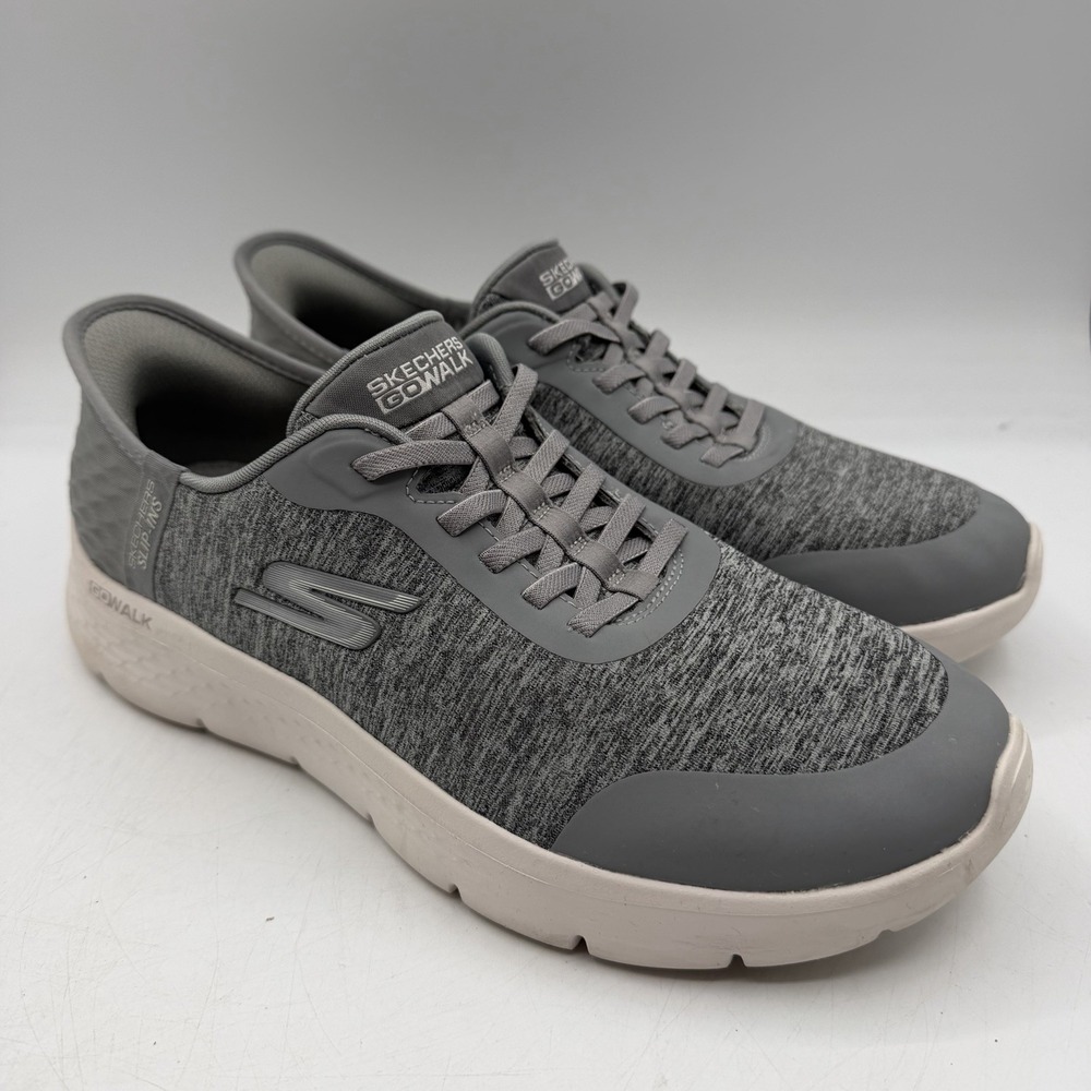 Skechers Go Walk Flex Dacey Shoes Women 9.5 W WIDE Grey Walking Slip Ins Sneaker